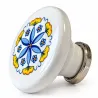 Gałka meblowa ceramiczna 45mm biała malowana kwiaty Decore Floreale IT-P48