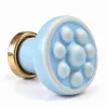 Gałka meblowa ceramiczna 30mm kropki niebiesko złota