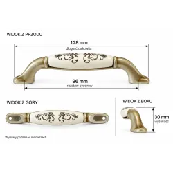 Uchwyt meblowy beż/shabby Romagnolo Plat