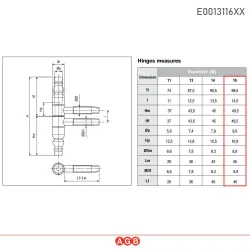 Zawias AGB 131-16 barok mosiądzowany
