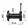 Wizjer do drzwi 25-42mm fi.14 czarny mod. 2