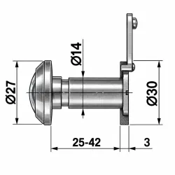 Wizjer do drzwi 25-42mm fi.14 złoto antyczne mod. 2