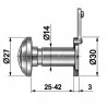 Wizjer do drzwi 25-42mm fi.14 złoto antyczne mod. 2