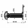Wizjer do drzwi 60-85mm fi.16mm czarny mod. 5 z klapką