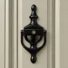 Kołatka Victorian czarna DUŻA 193x88mm z otworem na wizjer