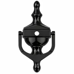 Kołatka Victorian czarna DUŻA 193x88mm z otworem na wizjer