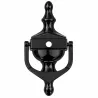 Kołatka Victorian czarna DUŻA 193x88mm z otworem na wizjer
