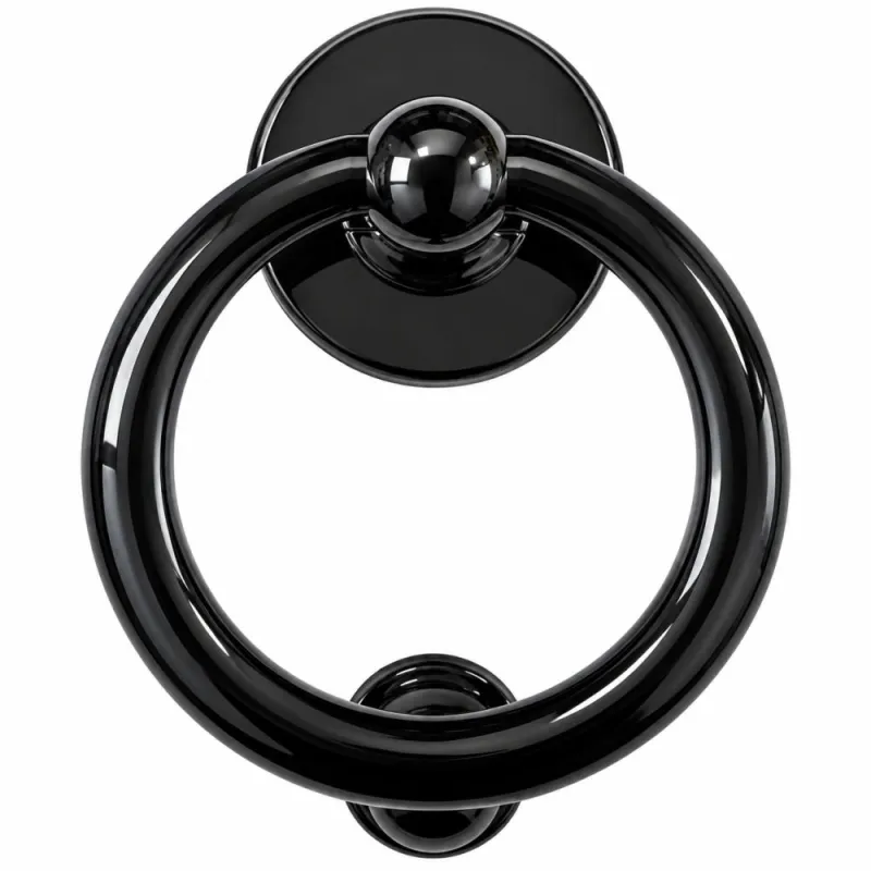 Kołatka drzwiowa Bull Ring 127mm czarna okrągła