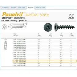 Wkręty czarne 4x40 PZ2 łeb stożkowy Panelvit 100szt.