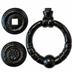 Kołatka rustykalna okrągła 5" czarna