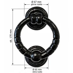Kołatka rustykalna okrągła 5" czarna