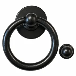 Kołatka drzwiowa Bull Ring 127mm czarny antyk okrągła