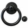 Kołatka drzwiowa Bull Ring 127mm czarny antyk okrągła