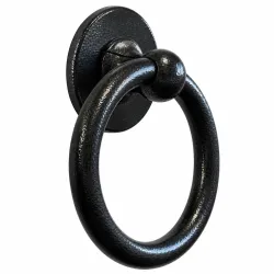 Kołatka drzwiowa Bull Ring 127mm czarny antyk okrągła