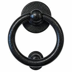 Kołatka drzwiowa Bull Ring 127mm czarny antyk okrągła