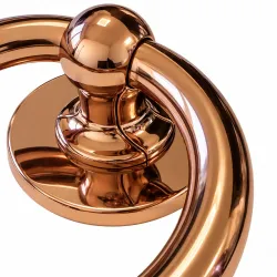 Kołatka drzwiowa Bull Ring miedziana 127mm okrągła