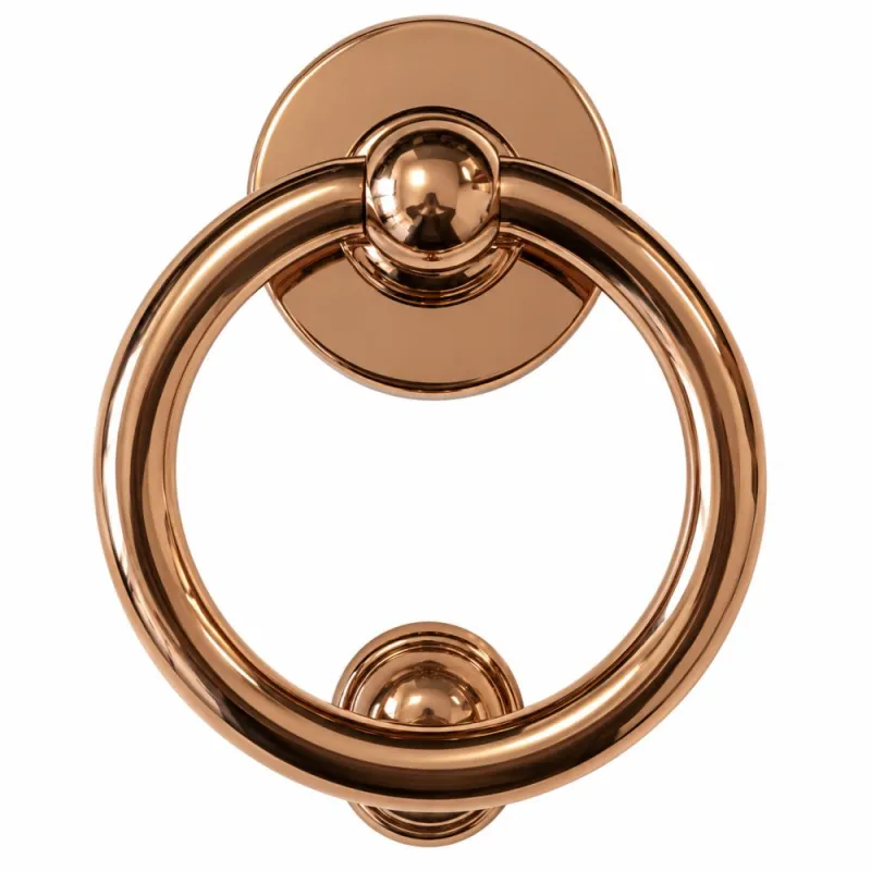 Kołatka drzwiowa Bull Ring miedziana 127mm okrągła