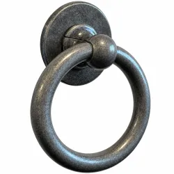 Kołatka drzwiowa Bull Ring srebrny pył 127mm okrągła