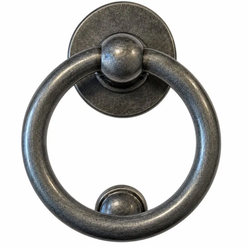 Kołatka drzwiowa Bull Ring srebrny pył 127mm okrągła