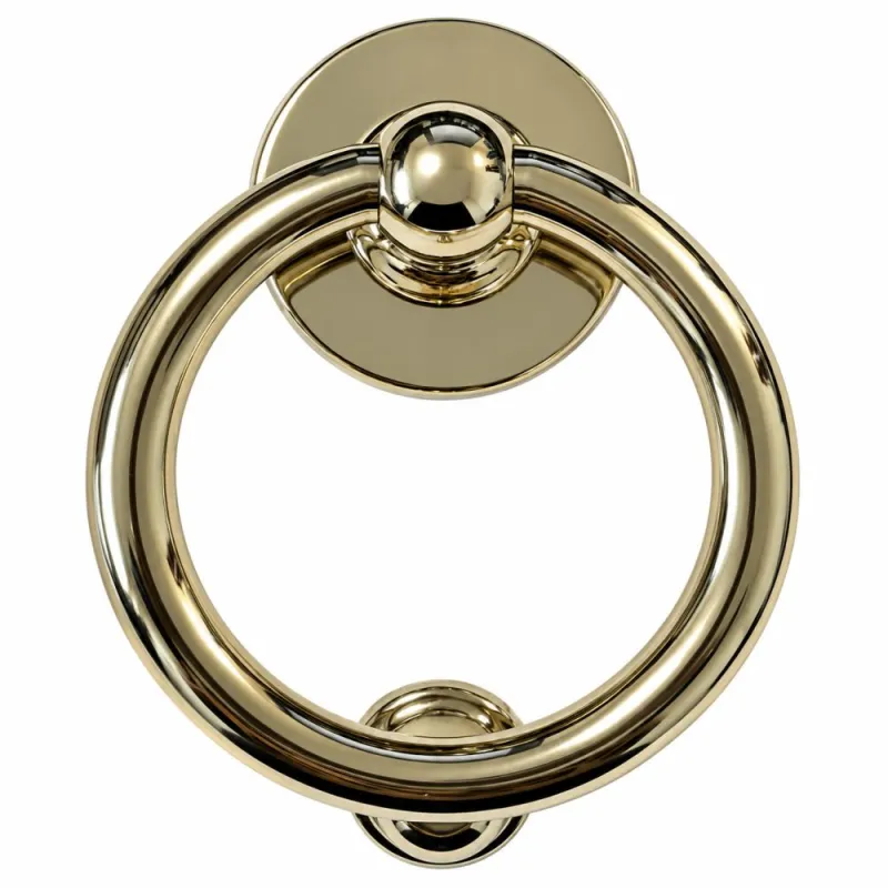 Kołatka drzwiowa Bull Ring Hardex złota 127mm okrągła