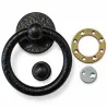 Kołatka drzwiowa Bull Ring czarna rustykalna 127mm okrągła