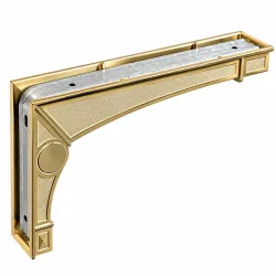 Wspornik półki mosiądzowany 142x240mm mod. DEA 24