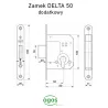 Zamek dodatkowy na wkładkę 50mm F20x160 nikiel satyna DELTA bez zaczepu