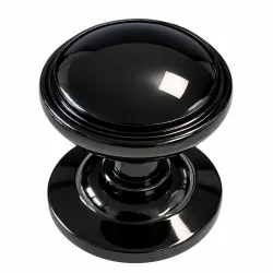 Gałka drzwiowa ROUND dekoracyjna stała 70mm czarna połysk