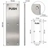 Blacha na drzwi wahadłowych PUSH 75x300mm INOX popychacz