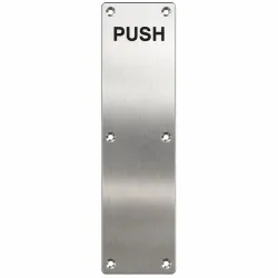 Blacha na drzwi wahadłowych PUSH 75x300mm INOX popychacz