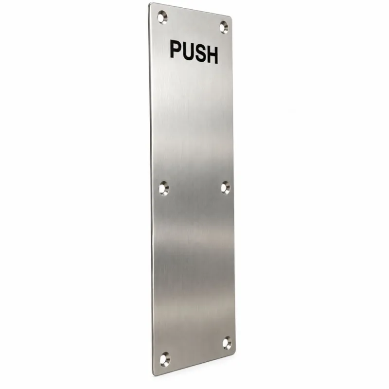 Blacha na drzwi wahadłowych PUSH 75x300mm INOX popychacz