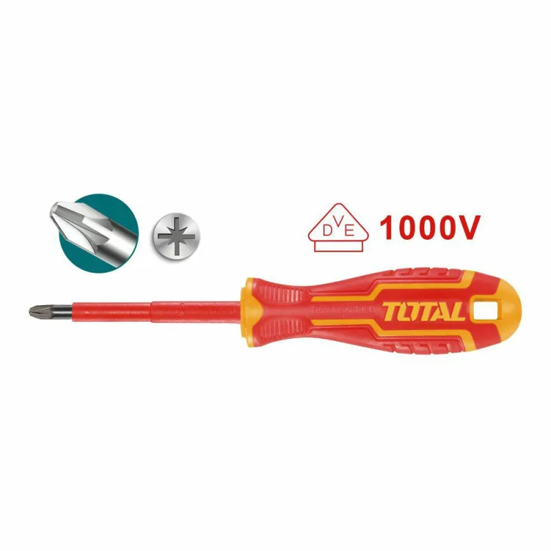 Wkrętak krzyżakowy izolowany PZ1x80mm mod. THTISPZ180 TOTAL