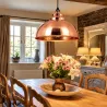 Lampa loftowa Harborne 40cm różowa / młotkowane wnętrze